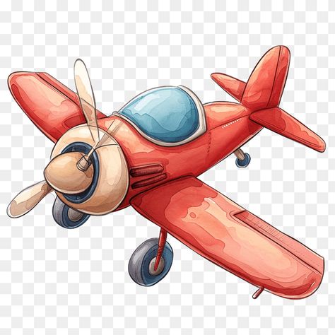 airplane clipart Old Airplane Drawing, Biplane Drawing, Airplane Cartoon, Airplane Clipart, Cute Airplane, Blue Windows, Pencil Colours, Flower Border Clipart, Red Airplane