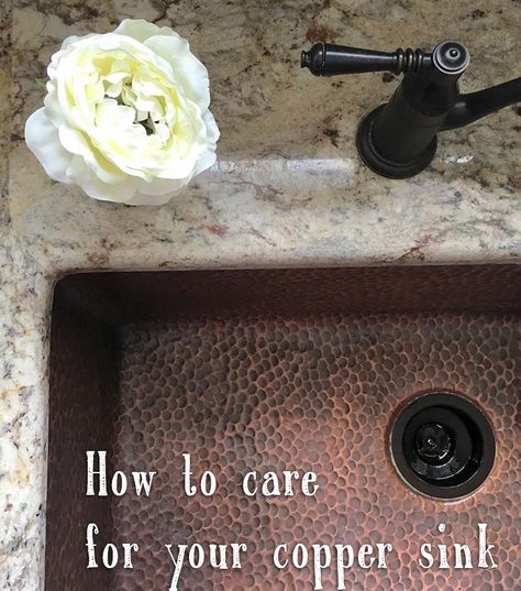 How to care for your copper sink from our interior stylist, Kirsten Allen @FHRedefined. Bathrooms With Copper Hardware, Cleaning Copper Sinks, How To Clean Copper Sink, Copper Sink Kitchen, Sink Care, Copper Farm Sink, Copper Sink Care, House Manager, Clean Copper