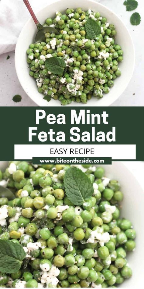 With refreshing flavors of mint and lemon, this is the perfect summer salad. This healthy pea mint and feta salad comes together quickly and easily and is made with a few simple and fresh ingredients. Ready to serve in 10 minutes. Fresh Pea Recipes Side Dishes, Pea And Feta Salad, Fresh Pea Salad Recipes, Pea Recipes Side Dishes, Pea Dishes, Pea Side Dish, Pea Salads, Mint Feta Salad, Fresh Pea Recipes