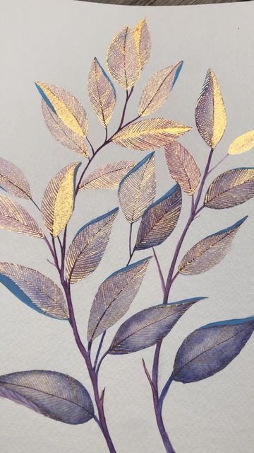 Metallic Watercolor Painting Ideas, Shiny Watercolor, Metallic Watercolor, Fabric Painting Techniques, Watercolor Paintings For Beginners, Watercolor Projects, Gold Watercolor, Watercolor Paintings Easy, Flower Art Images