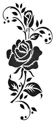 Rose Design Reusable Stencil For Diy Airbrush Painting & Drawing - Floral Templa Flower Stencil Patterns, Spray Paint Stencils, Floral Template, Airbrush Painting, Wall Stencil Patterns, Drawing Floral, Art Stencils, Flowers Easy, Floral Silhouette