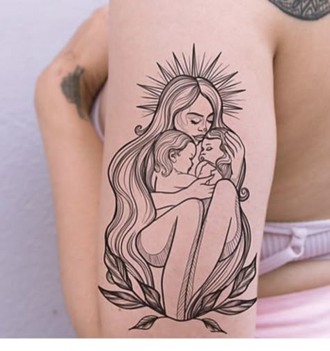 The Mother Tattoo, Twin Mother Tattoo, Tattoos For Mums With Sons, Mother And 2 Sons Tattoos, Twin Tattoos For Mom, Twin Mom Tattoo, Rainbow Baby Tattoo, Salem Tattoo, Simple Unique Tattoos