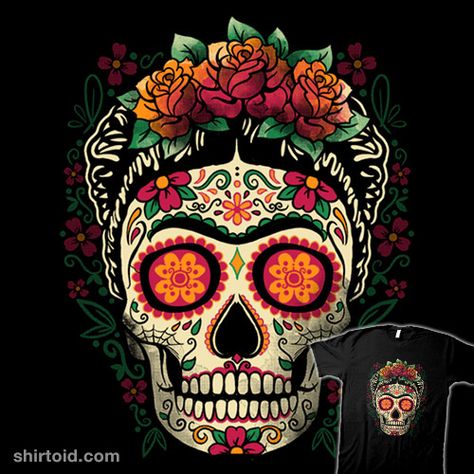 Frida Kahlo Skeleton, Sugar Skull Images, Mexican Calavera, Sacred Heart Art, Sugar Skull Artwork, Skull Coloring Pages, Mexican Sugar Skull, Frida Kahlo Art, Halloween Pumpkins Painted