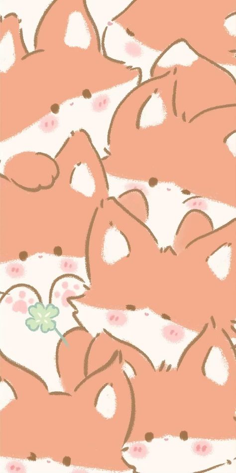 Fox Wallpaper Cute, Fox Cute Wallpaper, Cute Fox Wallpaper, Fox Wallpaper, Cute Iphone Wallpaper Tumblr, 귀여운 음식 그림, Iphone Wallpaper Kawaii, Cute Animal Drawings Kawaii, Cute Simple Wallpapers