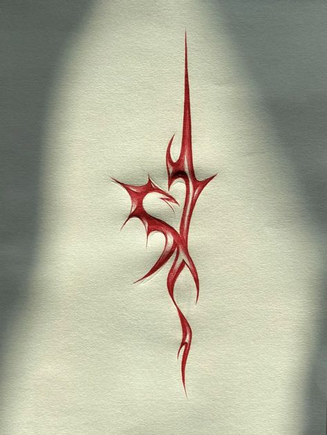 Grunge Tattoo, Sigil Tattoo, Pretty Hand Tattoos, Pen Tattoo, Red Ink Tattoos, Red Tattoos, Śliczne Tatuaże, Tattoo Style Drawings, Spine Tattoo