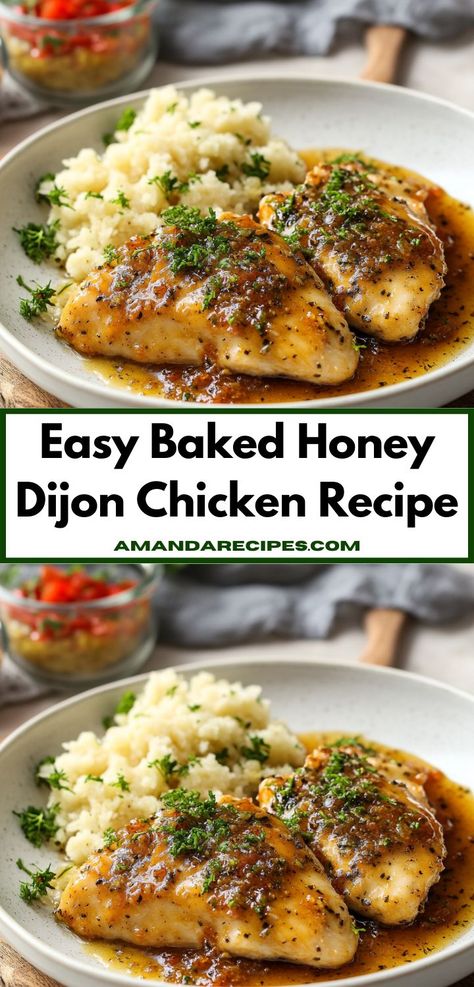 Craving a simple yet satisfying dinner? This Easy Baked Honey Dijon Chicken Recipe features tender chicken coated in a delicious honey-dijon glaze, ensuring a quick and easy dinner idea that everyone will enjoy. Baked Honey Dijon Chicken, Dijon Chicken Recipes, Honey Dijon Chicken, Ms Recipes, Dijon Chicken, Honey Dijon, Favorite Recipes Dinner, Chicken Recipes Casserole, Chicken Crockpot Recipes