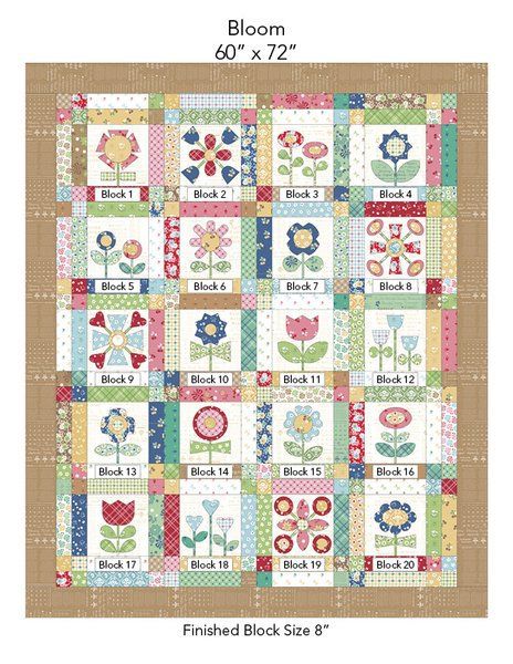 Free Bloom Sew-Along from Lori Holt - Diary of a Quilter - a quilt blog Bee In My Bonnet, Applique Quilt Patterns, Lori Holt, Flower Quilts, Sampler Quilts, Applique Templates, Flower Quilt, Floral Quilt, Machine Applique