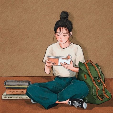 Library Drawing, Reading Cartoon, Girl Reading Book, Study Pictures, Cartoon Girl Drawing, Illustration Art Girl, Arte Sketchbook, Illustration Girl, Girls Illustration