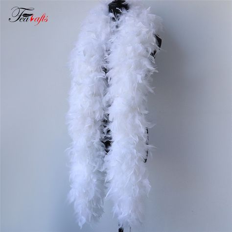 130G White Thick and Fluffy Chandelle Feather Boas For Party Shawl Costumes Sewing Carnival Turkey Boas Feather Scarf Party, Harry Styles Inspired Outfit, Sweethearts Dance, Velma Kelly, White Feather Boa, Swan Costume, Feather Shawl, Hslot Outfit, Feather Outfit