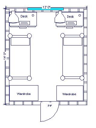 Dorm Room Floor Plan, Dorm Room Layout Double, Dorm Set Up Layout, Double Dorm Room, College Dorm Room Setup, Dorm Room Setup, Dorm Layout, Dorm Room Checklist, Dorm Room Layouts