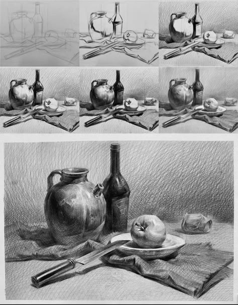 Drawing Objects Ideas, Still Life Art Drawing, Still Life Pencil Shading, Drawing Still Life, Still Life Sketch, Ink Drawing Techniques, Structural Drawing, Shadow Drawing, Life Drawing Reference