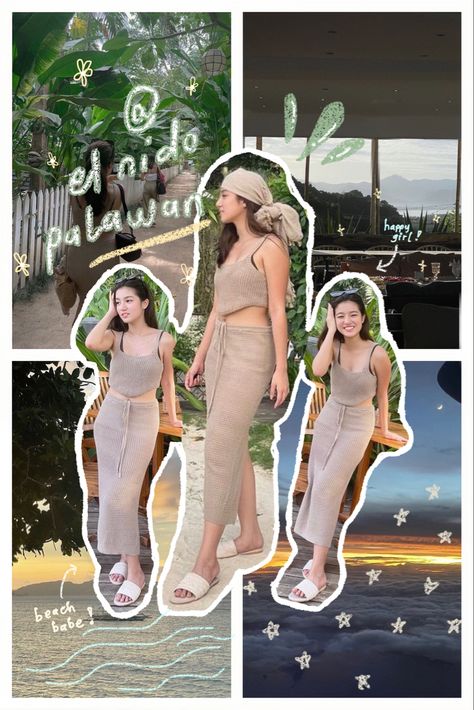 Palawan Outfit Ideas, El Nido Palawan Aesthetic, Belle Mariano Outfit, Palawan Aesthetic, Belle Wallpaper, Palawan Beach, Belle Mariano, Beach Ootd, Summer Holiday Outfits