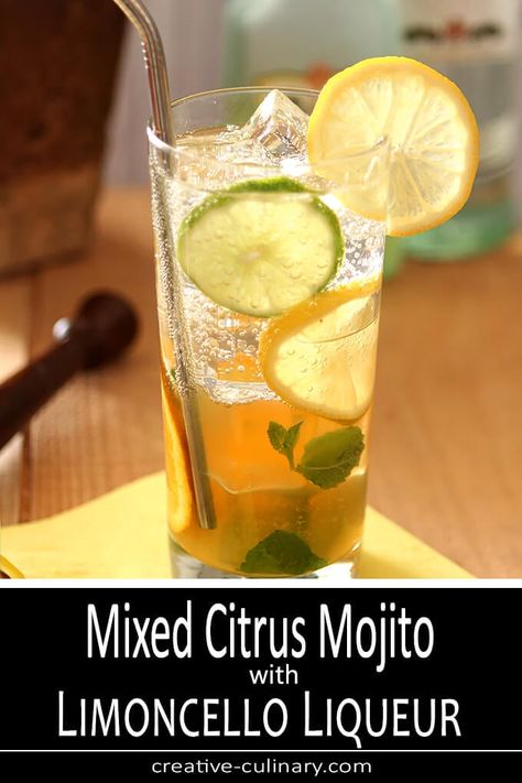 I love modifying favorite cocktails to use seasonal ingredients and this Mixed Citrus Mojito with Limoncello is a perfect example. Flavored with lemon, lime and orange along with a touch of Limoncello; it's perfect for all seasons! Limoncello Cocktails, Simple Cocktail, Best Cocktail Recipes, Winter Cocktails, Winter Drinks, Perfect Cocktails, Seasonal Ingredients, Delicious Cocktails, Daiquiri