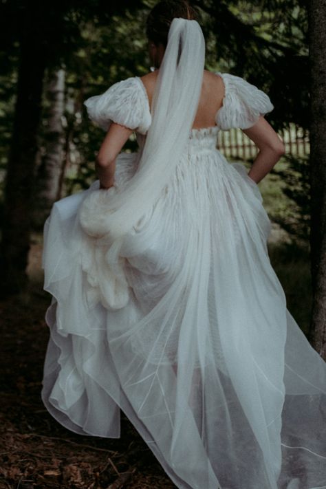 Danielle Frankel Rosalie, Sleeved Wedding Dresses, Puff Sleeve Wedding Dress, Danielle Frankel, Organza Gowns, Sleeved Wedding, Photo Grid, Seaside Wedding, Whimsical Wedding