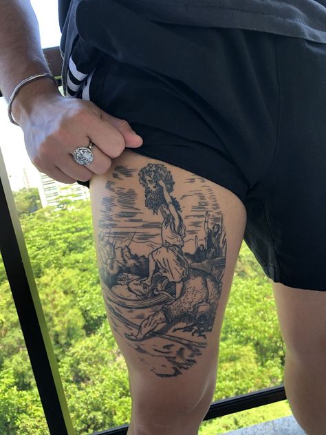 Goliath Tattoo, Calf Tattoo Men, Sagittarius Tattoo Designs, David Tattoo, Roman Tattoo, Biblical Tattoos, Bible Tattoos, Engraving Tattoo, Cool Forearm Tattoos