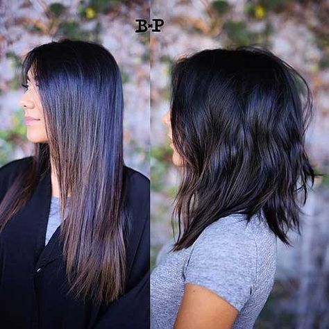 Longbob Hair, Edgy Bob, Dunner Wordend Haar, Short Dark Hair, Wavy Hairstyles Medium, Medium Short Hair, Super Hair, Hair Styles 2017, Hair Dark