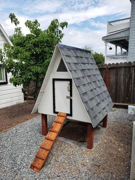 Ducks Coop, Quack Shack, Small A Frame, Farm Goals, Chook Pen, A Frame Chicken Coop, Chicken Coop Blueprints, Chicken Roost, Cute Chicken Coops