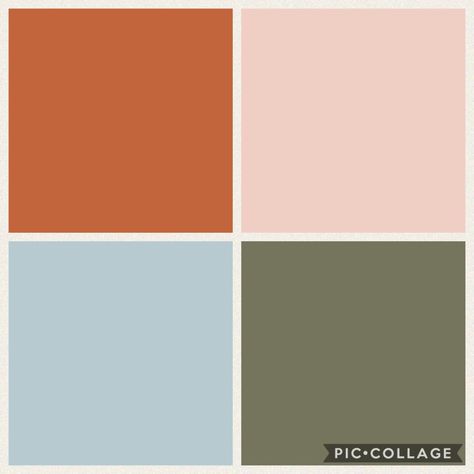 Green Orange And Pink Living Room, Burnt Orange Pink Green Bedroom, Burnt Orange And Pink Living Room, Blush And Orange Bedroom, Burnt Orange Pink Color Palette, Burnt Orange And Pink Bedroom, Olive Green And Blue Bedroom, Colour Palette Olive Green, Pink Green Orange Bedroom