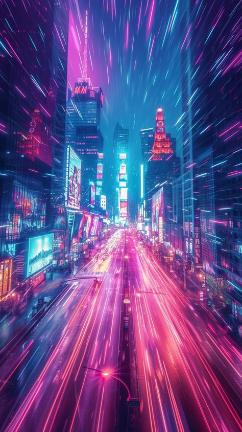 #Neon Urban Rush: Time-lapse photo of a vibrant city street at #night, illuminated by dynamic #neonlights and fast-moving #traffic. #neon #cityscape #nightlife #urban #lights #aiart #aiphoto #stockcake �⬇️ #Download and 📝 #Prompt 👉 https://stockcake.com/i/neon-urban-rush_200329_35985 City Street At Night, Urban Lights, Time Lapse Photo, Street At Night, Cityscape Wallpaper, Lights At Night, Gaming Wallpapers, City Street, Neon Lights