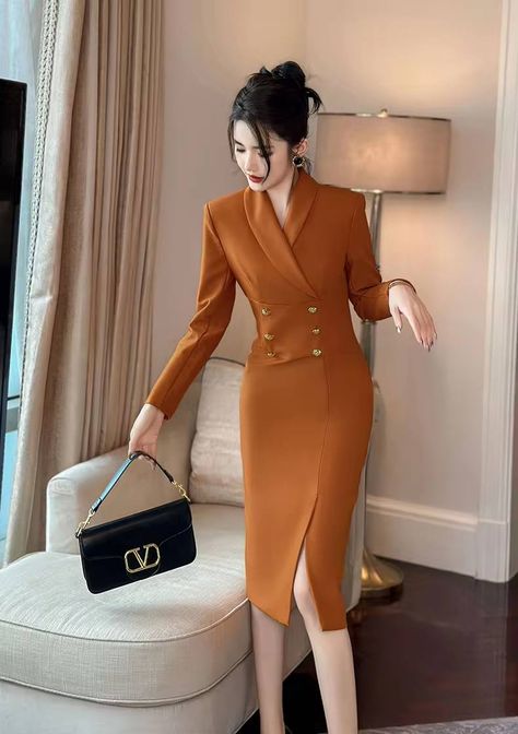 🛒 Go to lamaese.com and search for GCIT#79 Professional Dress For Women, Long Sleeve Pencil Dress, Dress For Formal, Elegant Shawl, Women Blouses Fashion, Solid Color Dress, Work Style, High Quality Dress, Professional Dresses