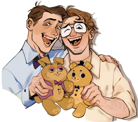 Biting Someone Reference, Fnaf Henry And William, Henry Emily Fanart, Henry Emily Fnaf, Fnaf References, William And Henry, Thanks For Reminding Me, Henry Emily, Michael Afton