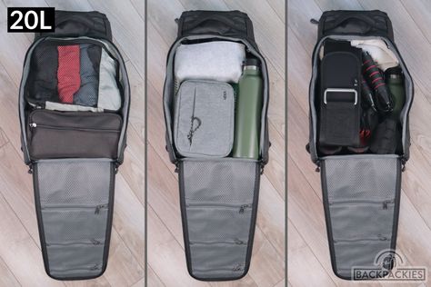 How Big is a 20 Liter Backpack? Visual 20 Liter Backpack Size Guide | Backpackies Topo Designs Rover Pack, Backpack Packing, 20l Backpack, 30l Backpack, Large Backpack Travel, Backpacks For Women, Gym Backpack, Work Backpack, Topo Designs