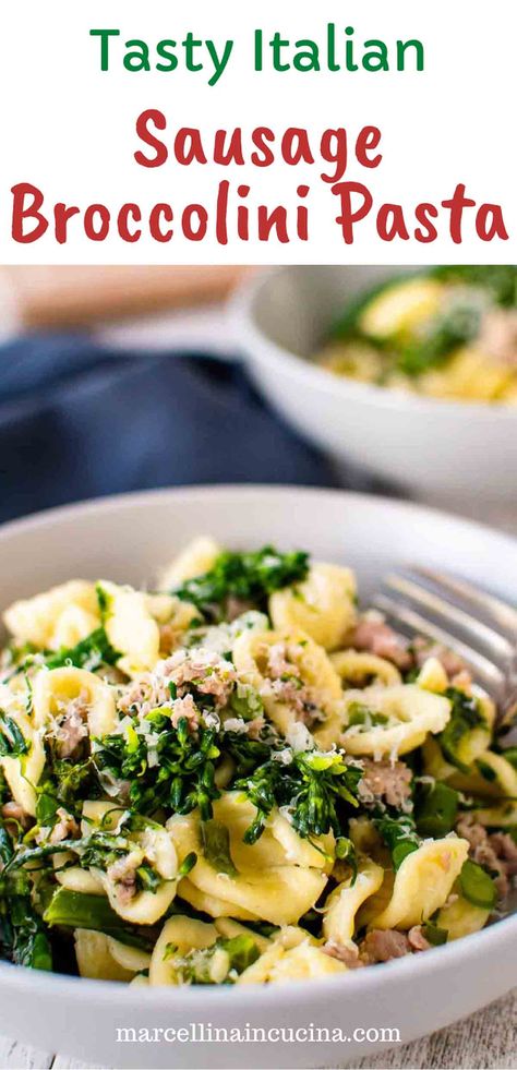 Sausage And Brocollini Pasta, Pasta With Broccolini, Brocollini Recipes, Crostoli Recipe, Broccolini Pasta, Pasta Receipes, Shell Pasta Recipes, Sausage Pasta Recipes, Weekly Dinner