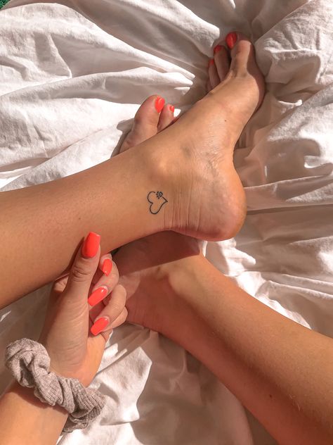 Paw Ankle Tattoo, Dog Ankle Tattoos For Women, Dog Tattoo Ankle, Heart Ankle Tattoo, Ankle Tattoos For Women, Ankle Tattoos, Stick And Poke, Dainty Tattoos, Dog Tattoo