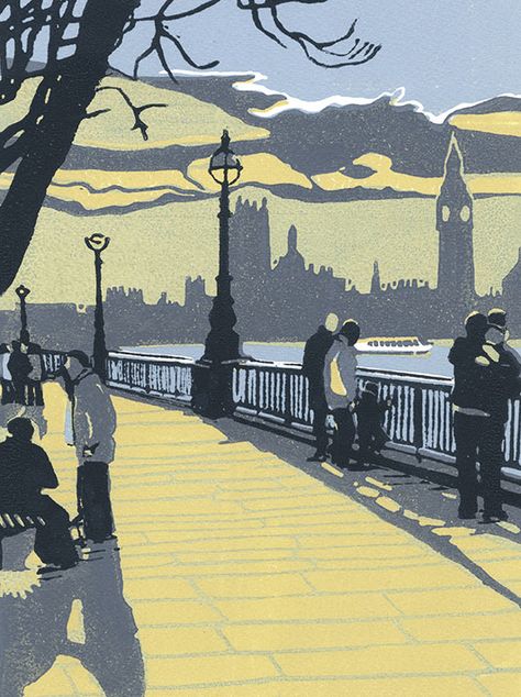 Orwell Press Card - Decisions by Max Angus #London #winter Relief Printmaking, Lino Cuts, Lino Prints, Relief Printing, Lino Cut, Linocut Art, Woodcuts Prints, Wood Engraving, London Art