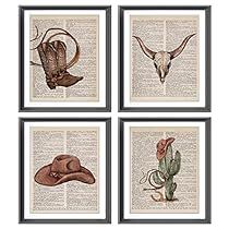 Preppy Decorations, Cow Print Rug, Skull Cactus, Cowboy Wall Art, Western Wall Decor, Western Vibes, Retro Preppy, Vintage Dictionary, Dictionary Art