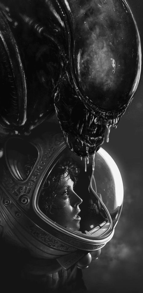 Alien Movie Tattoo, Alien Xenomorph Tattoo, Ripley Tattoo, Alien Tattoo Xenomorph, Tattoo Black Grey, Xenomorph Tattoo, Aliens Movie Art, Ripley Alien, Predator Tattoo