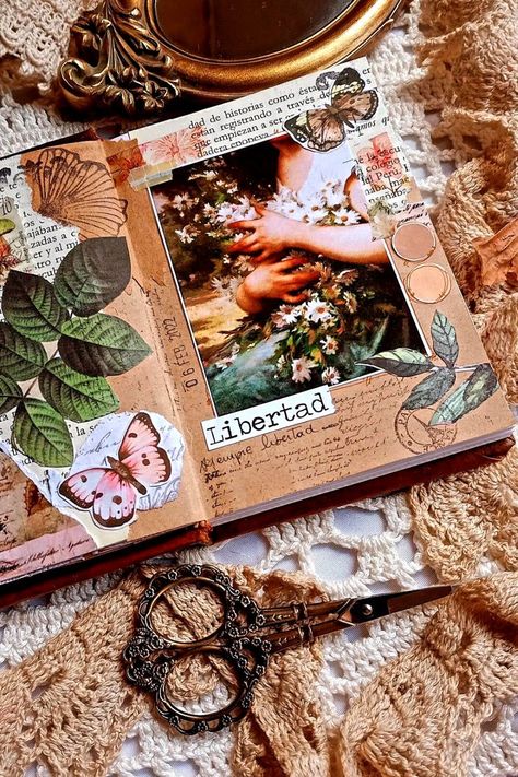 scrapbooking ideas Scrapbook Journal Ideas, Diy Journal Books, Creative Scrapbook, Scrapbook Book, Bullet Journal Aesthetic, Scrapbook Art, Art Journal Therapy, Hands Holding, Bullet Journal Design Ideas