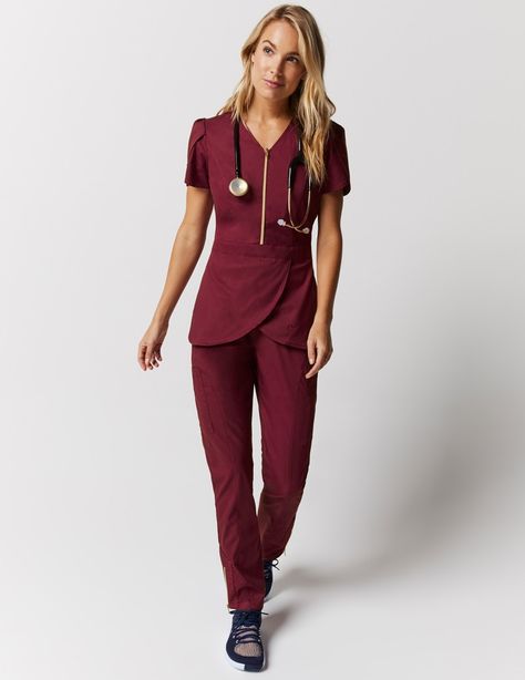 Nurse Fashion Scrubs, Nursing Scrubs Pattern, Nurse Outfit Scrubs, Scrubs Pattern, Tulip Top, Stylish Scrubs, Medical Scrubs Outfit, Cute Scrubs, Greys Anatomy Scrubs