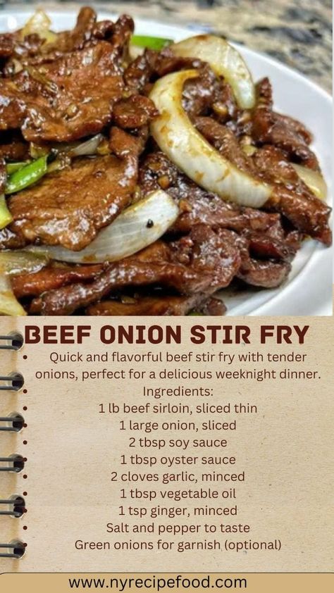 Beef With Ginger And Spring Onion, Yummy Beef Recipes, Beef Onion Stir Fry, Meat Stir Fry Recipes, Beef Seasoning Recipes, Chinese Beef And Onion Stir Fry, Asian Meat Recipes, Beef And Onion Stir Fry, Recipes For 2 People Easy