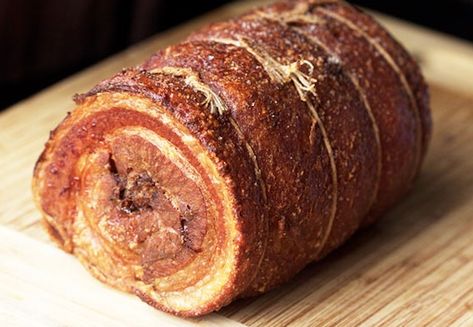 Spud vide pork belly porchetta Porchetta Recipes, Sous Vide Pork, Deep Fried Turkey, Fried Turkey, Sous Vide Recipes, Food Lab, Sous Vide Cooking, Pork Belly, Thanksgiving Table