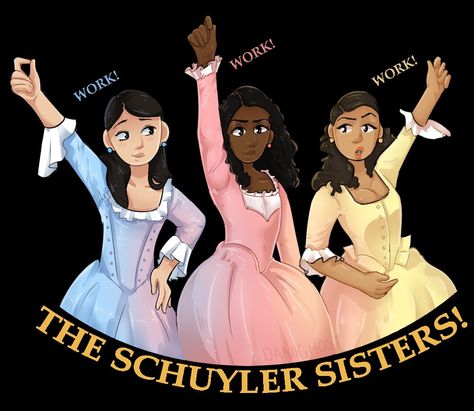 Schylar Sisters, The Schuyler Sisters, Eliza Schuyler, Theatre Jokes, Spring Trap, Schuyler Sisters, Hamilton Fanart, Theatre Geek, Hamilton Memes