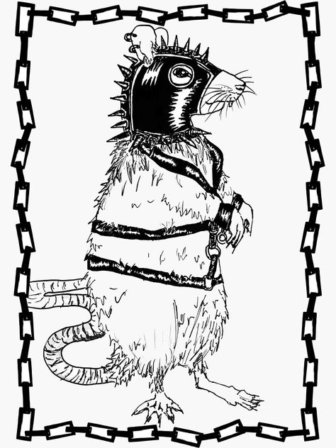 Rat Drawing Punk, Rata Punk, Rat Draw, Rat Stencil, Punk Rat, Rat Sketch, Goth Illustration, Rat Illustration, Rattus Rattus