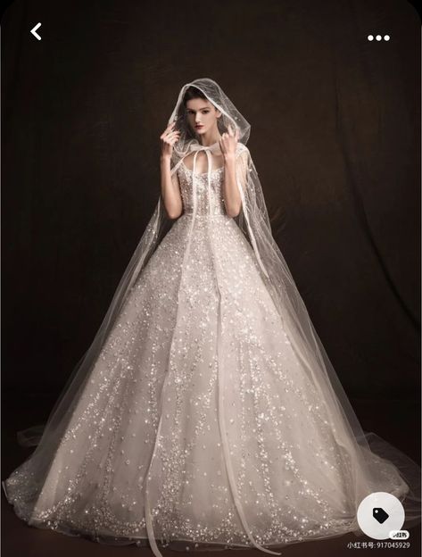 Puffy Prom Dresses, Bridal Hijab, Wedding Dress Gallery, Wedding Dresses Princess Ballgown, Ethereal Dress, Cape Gown, Fairy Tale Wedding Dress, Fairy Wedding, Wedding Dresses With Flowers