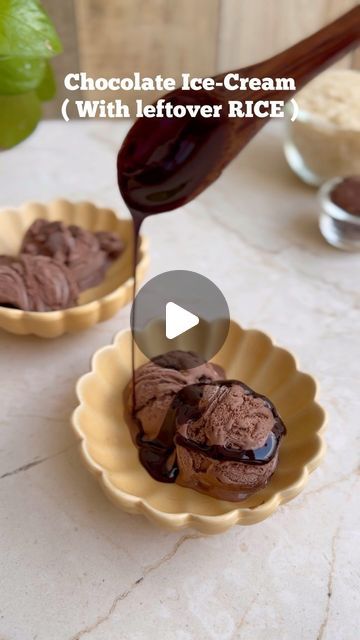 Rice Ice Cream, Rice Chocolate, Chocolate Hacks, Making Chocolate, Vegetarian Desserts, Leftover Rice, Cooking 101, Chocolate Ice Cream, Chocolate Mousse