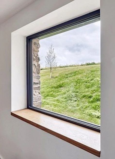 Window Jamb Ideas, Dry Wall Return Window, Wooden Window Sills, Windows Sill Ideas, Window Board Ideas, Drywall Wrapped Windows With Sill, Recessed Window Ideas, Wooden Window Sill Ideas, Drywall Return Window With Wood Sill