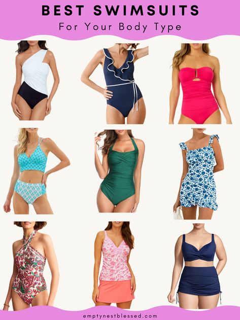 We’re all different shapes & sizes, and EVERY body is beautiful! The best swimsuit style for your body type? We’re helping you figure it out! One Piece Swimsuit For Short Torso, Best Swimwear For Body Type, Apple Shape Swimwear, Best Bathing Suit For Body Type, Flattering Swimsuits Body Types, Best Swimsuit For Body Type, Bathing Suit For Body Type, Bathing Suits For Body Types, Swimsuits For Body Types