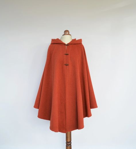 Cashmere Cape, Womens Poncho, Red Cape, Cape Jacket, Hooded Cape, Hooded Poncho, Hooded Cloak, Plus Size Fits, Cape Coat