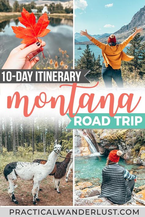 FThe perfect 10-day Montana road trip itinerary! This Montana road trip includes Missoula, Whitefish, Glacier National Park, and Flathead Lake all in one epic Montana itinerary. Complete with llamas. Montana Itinerary, Montana Road Trip, New York Tourist, Western Montana, National Parks America, Montana Travel, Flathead Lake, Usa Travel Guide, Travel Wallpaper