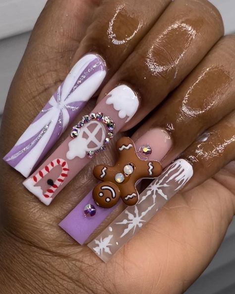 Icey Nails Winter, Short Acrylic Christmas Nails, Snowman Christmas Nails, Holiday Nails 2024, Funky Christmas Nails, Grinch Nails Designs, Pastel Christmas Nails, Christmas Acrylic Nail Designs, Short Christmas Nail Designs