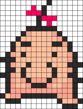 Mr Saturn Perler Bead Pattern / Bead Sprite Earthbound Pixel Art, Mr Saturn Earthbound, 8 Bit Crochet, Parlor Beads, Mr Saturn, Mini Hama Beads, Perler Projects, Rave Kandi, Bead Templates