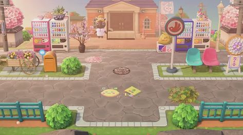 10 Best Island Entrance Design Ideas In Animal Crossing New Horizons - How To Design Your Island Entrance & Entryway Animal Crossing Island Inspiration Town, Animal Crossing Island Ideas Plaza, Animal Crossing Island Inspiration, Entrance Design Ideas, Japanese Entrance, Acnh Kidcore, Horizon City, Plaza Design, Animal Crossing 3ds