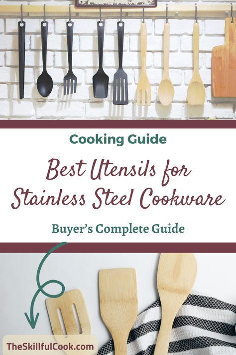 Looking to master the art of cooking with stainless steel cookware? Then knowing the right utensils to use is a total game-changer. Our in-depth guide will help you pick the best ones to protect your cookware and elevate your cooking skills. Discover utensils that are durable, easy-to-use, and won't damage your precious pots and pans. Your culinary journey deserves the best tools! Click 'Save' to unlock the secret to long-lasting cookware and pro-level cooking! Stainless Steel Pots And Pans, Art Of Cooking, Stainless Steel Pot, Cooking Guide, Stainless Steel Cookware, Cooking Games, How To Cook Steak, Cooking Art, Cooking Skills