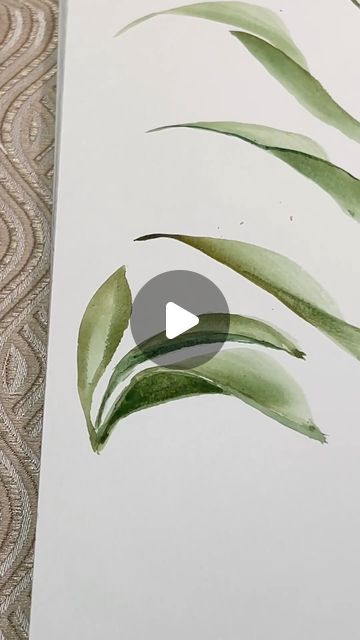 Tanya on Instagram: "It needs two brushes but it’s worth the effort   #watercolouring #watercolourflorals" How To Paint Leaves Acrylic Easy, Artistic Journal, Watercolour Leaf, Diy Large Wall Art, Painting Leaves, Acrylic Flower Painting, Paintings Easy, Easy Flower Painting, Watercolor Pictures