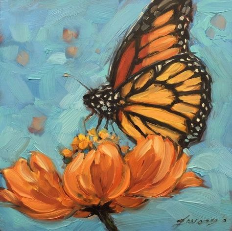 Butterfly Paintings, Diy Paint By Numbers, Piskel Art, Butterfly Artwork, Butterfly Art Painting, Mini Diy, Wooden Easel, Flower Artwork, Butterfly Painting