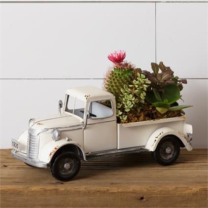 Vintage Style Home Decor | Vintage Crossroads – Page 5 Farm Truck Decor, Vintage Truck Decor, Iron Farm, Truck Decor, Black Truck, White Truck, Old Pickup, Old Pickup Trucks, Farm Trucks